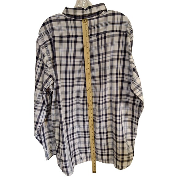 Chaps Long Sleeve Button Down Mens Size 2XL Blue Patterned Plaid Shirt - Picture 4 of 8